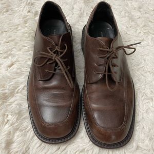 🦋KENNETH COLE Made in Italy New York Brown Leather Lace Up Mens Shoes Size 8.5